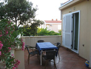 Detail view of Villa Ana at island of Pag in Croatia