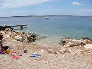 Detail view of Villa Ana at island of Pag in Croatia
