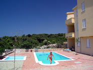Detail view of Villa Ana at island of Pag in Croatia