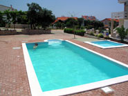 Detail view of Villa Ana at island of Pag in Croatia